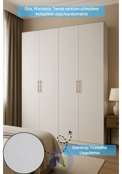 Technojet Kendinden Yapışkanlı Pvc Kaplama Folyosu 60x100cm Kendinden Desenli Beyaz