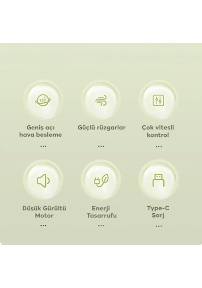 Ally S21 Şarjlı Fan Ergonomik Ev Ofis Sessiz Vantilatör