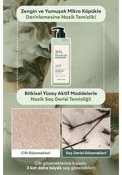 Hassas Saç Derisini Nemle Rahatlatan Cica İçerikli Şampuan Mılk Baobab Cica Refreshing Shampoo