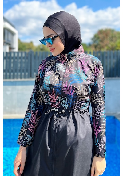 Remsa Mayo Paraşüt Tam Kapalı Tesettür Mayo R038 Beren Siyah
