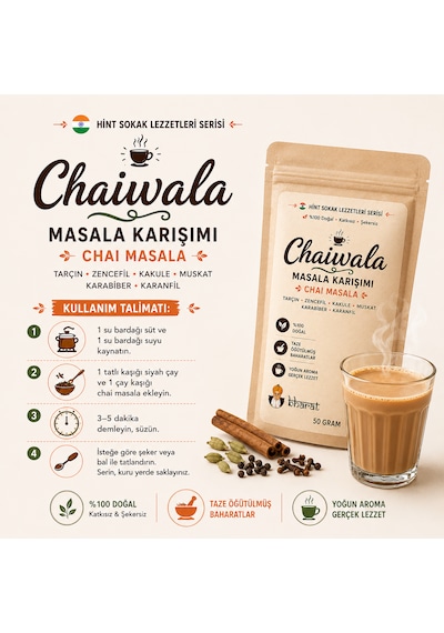 Bharat By Chaıwala Masala Chaı Hint Sokak Lezzetleri Serisi Çay Karışımı 50 Gram