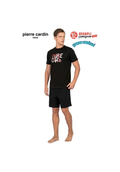 Pierre Cardin Paris Premium Erkek %100 Pamuk Baskılı Yazlık Rahat Kesim Şortlu Pijama Takımı Siyah Pierre Cardin Paris Premium Erkek %100 Pamuk Baskılı Yazlık Rahat Kesim Şortlu Pijama Takımı Siyah