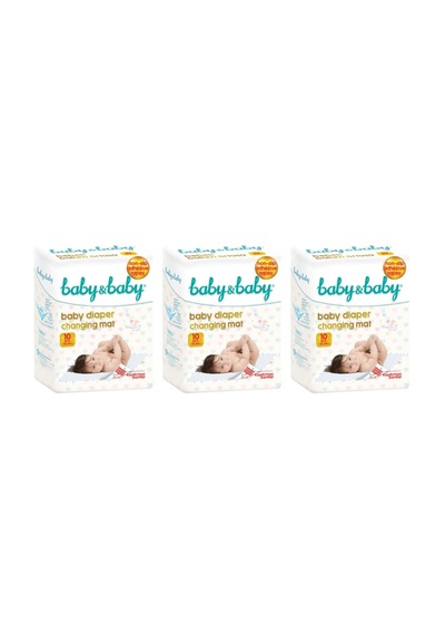Baby & Baby Kaydırmaz Bantlı Bebek Bakım Örtüsü 60 x 60 CM 3 x 10 Adet