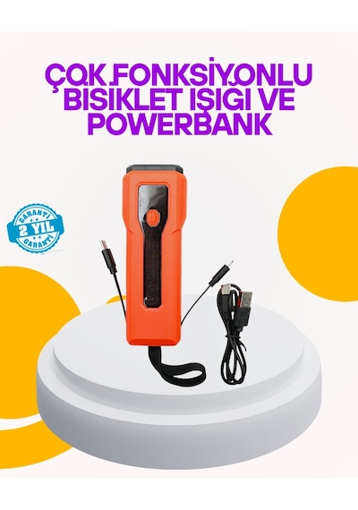 Su Geçirmez Bisiklet Işığı 5000 Mah Powerbankli Ön Far Mh-hs7326-9147 Diğer