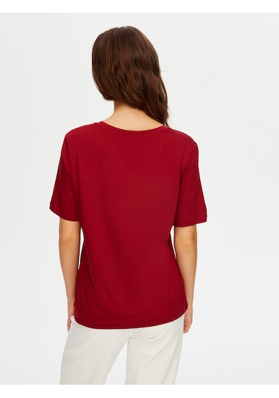 Faik Sönmez Kadın T-shirt Bw26tsh008 Bordo