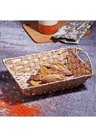 Rattan Ekmeklik Ekmek Sepeti Dikdörtgen 35 24,5 8 Kahverengi