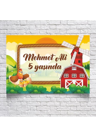Çiftlik Temalı Doğum Günü Afişi 50x70 Cm
