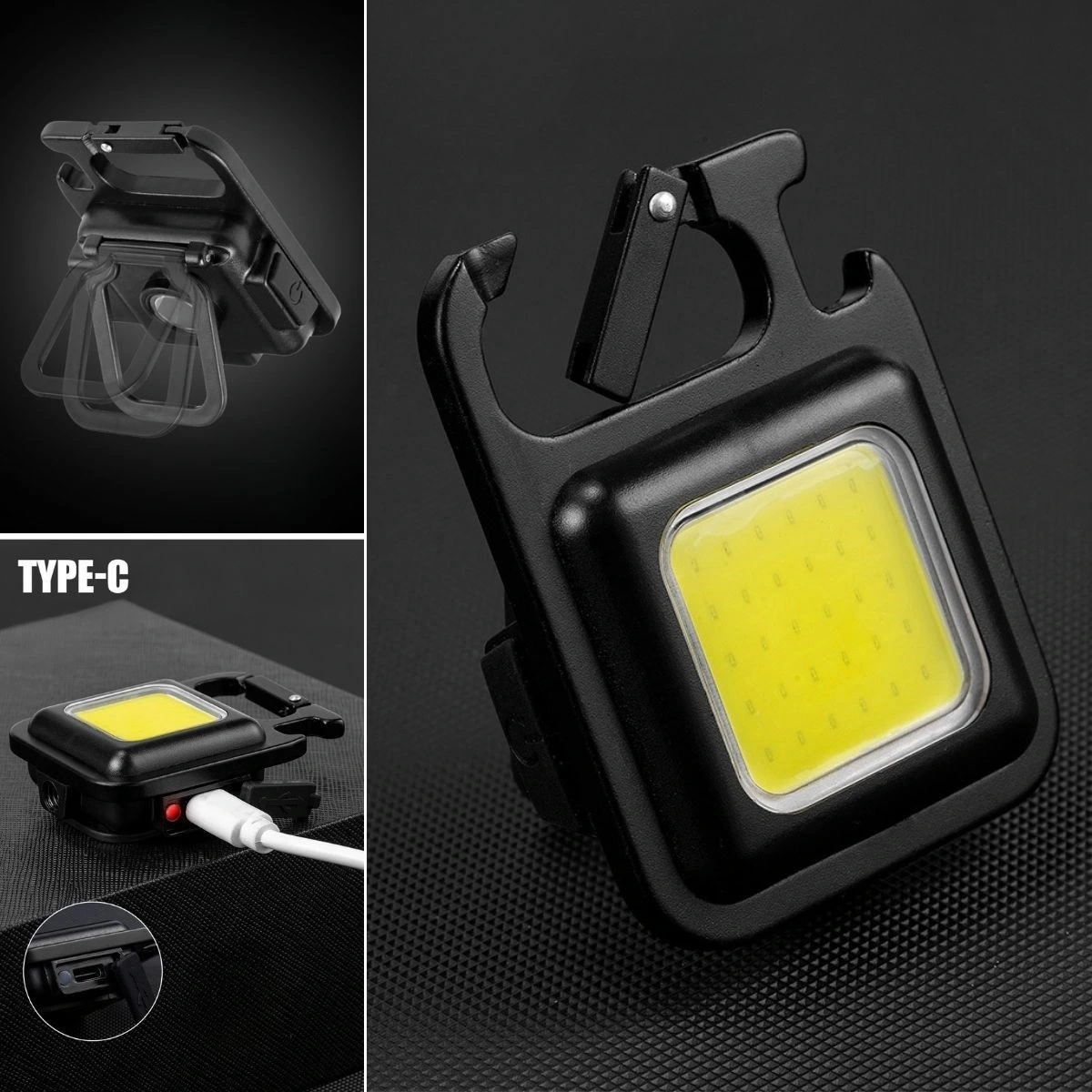 Anahtarlıklı, Açacaklı,güçlü Mıknatıslı 3 Farklı Led Modlu Mini Boy Asılabilen Led Kamp Aydınlatması
