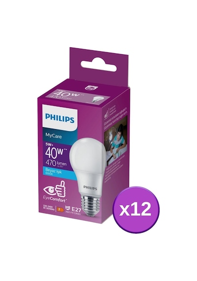 Philips Led 5-40W Ampul 6500K Beyaz Işık 12Li