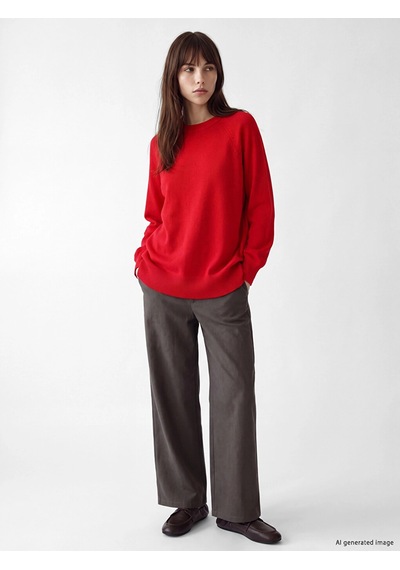 LC Waikiki Lcw Modest Kırmızı Bisiklet Yaka Kadın Triko Tunik Red