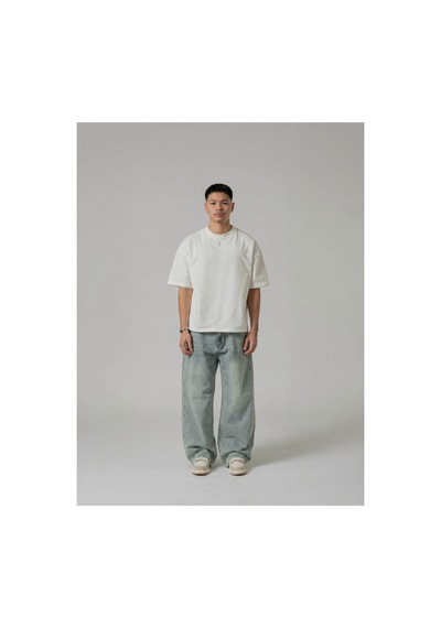 Modivibe Erkek Oversize T-shirt %100 Organik Pamuklu Kalın Dokulu Fit Yuvarlak Yakalı Beyaz Modivibe Erkek Oversize T-shirt %100 Organik Pamuklu Kalın Dokulu Fit Yuvarlak Yakalı Beyaz