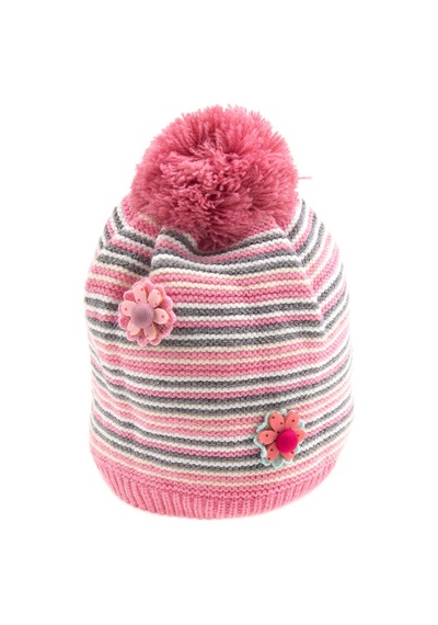 Bay Şapkacı Çizgili Kız Bebek Pembe Bere 1134-0-1 Yaş (545419838) Beyaz