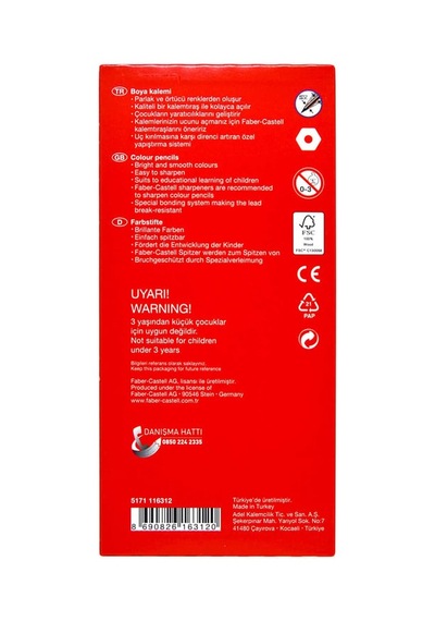 Faber-castell 12 Renkli Boya Kalemi Seti 12'li Paket
