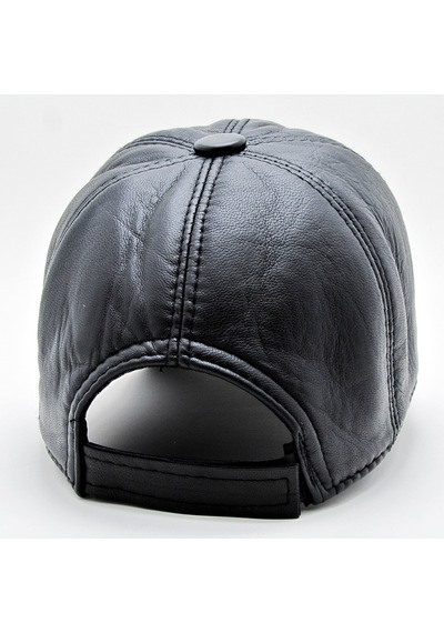 Takı Dükkanı Siyah Deri Beyzbol Cap Erkek Şapka Unisex Model Cp228