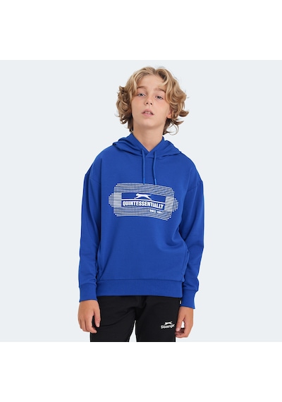 Slazenger LAYO Çocuk Kapüşonlu Saks Mavi Sweatshirt