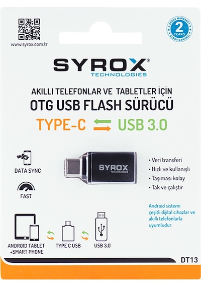 Syrox Type-C - Usb 3.0 Otg Dönüştürücü Dt13