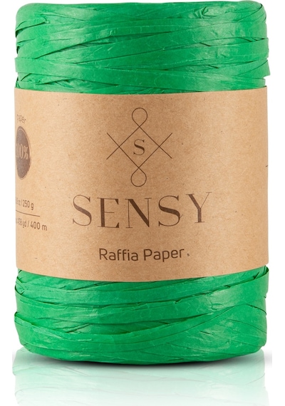 Sensy Premium 400 Metre Rafya Ip Çanta Ipi Raffia Ip Kağıt Ip Supla Ipi 250 Gram Yeşil