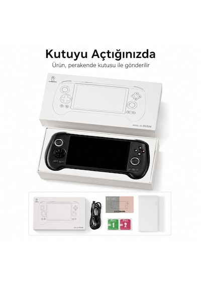 Anbernıc Rg556 Retro El Oyun Konsolu 5.48 İnç Amoled Ekran, Kablosuz Taşınabilir Oyun Cihazı