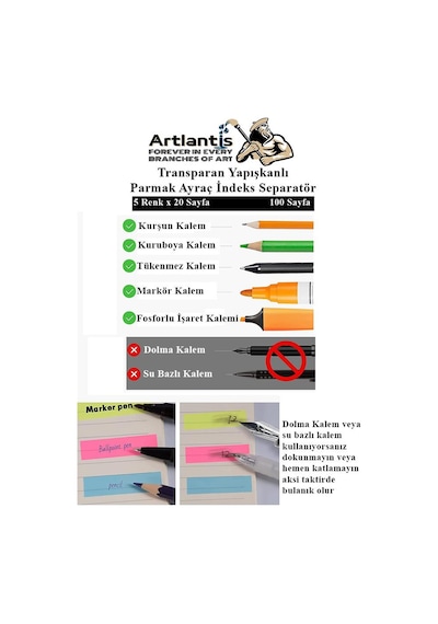 Kendinden Yapışkanlı Ayraç Postit 5 Renkli 2 Paket Yapışkanlı Not Kağıdı Transparan Parmak Ayraç İndeks Seperatör 5 Li Mini