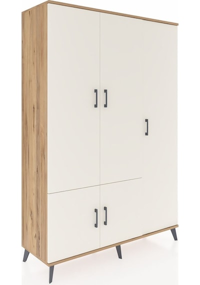 Hyperion Dolap 7 Raflı 5 Kapaklı Tek Askılı 132x44x195 Çam-ay... Çam