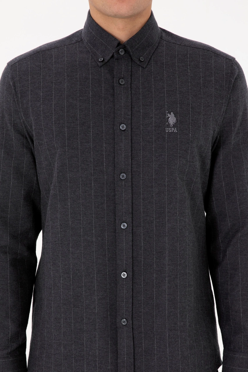 U.s. Polo Assn. Erkek Antrasit Gömlek Desenli 50316559-vr006 Antrasit