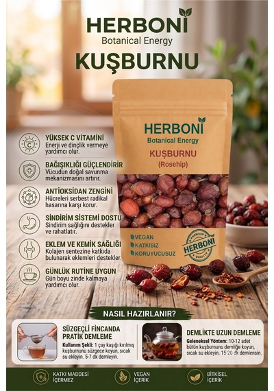 Kuşburnu 200g, Yabangülü, Itburnu, Itgülü, Gülelması, Yiric, Roseship, Doğal Ve Katkısız