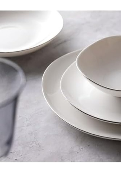 Bormio 6 Kişilik 24 Parça Yemek Takımı Beyaz-silver Açık