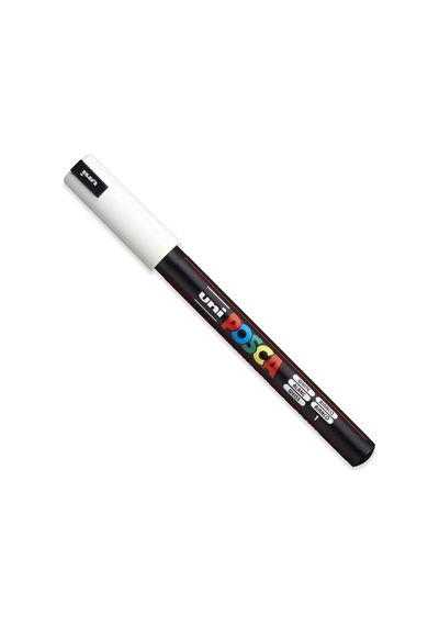 Posca - Ultra İnce - İnce Boya Marker Kalem Seti - Pc-1mr, Pc-1m, Pc-3m - Beyaz Mürekkep - 3'lü Paket