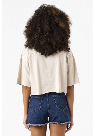 Ghost Of Tsushima Logo Bej Kadın Crop Tshirt Bej