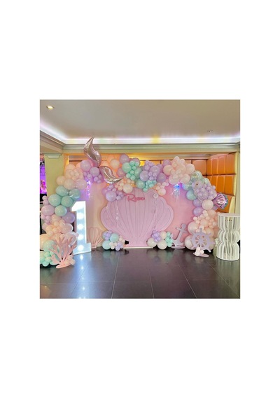 Makaron Somon Lila Ve Mint Balon Zinciri 100 Adet Mix