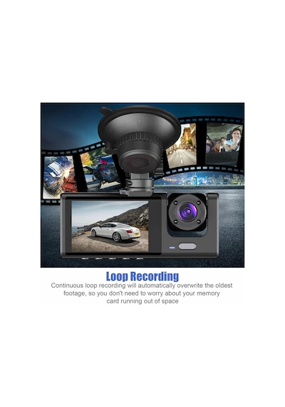 2026 Yeni Nesil 3 Kameralı Wifili Araç İçi Kayıt Kamerası Trafik Recorder 2 İnç Ips Ekran Full Hd 1080p - 885944028