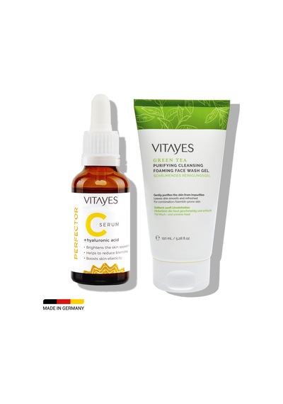 Vitayes Hyaluronic Acid Vitamin C Serum 30 ML + Yeşil Çay Özlü Yüz Yıkama Jeli 150 ML