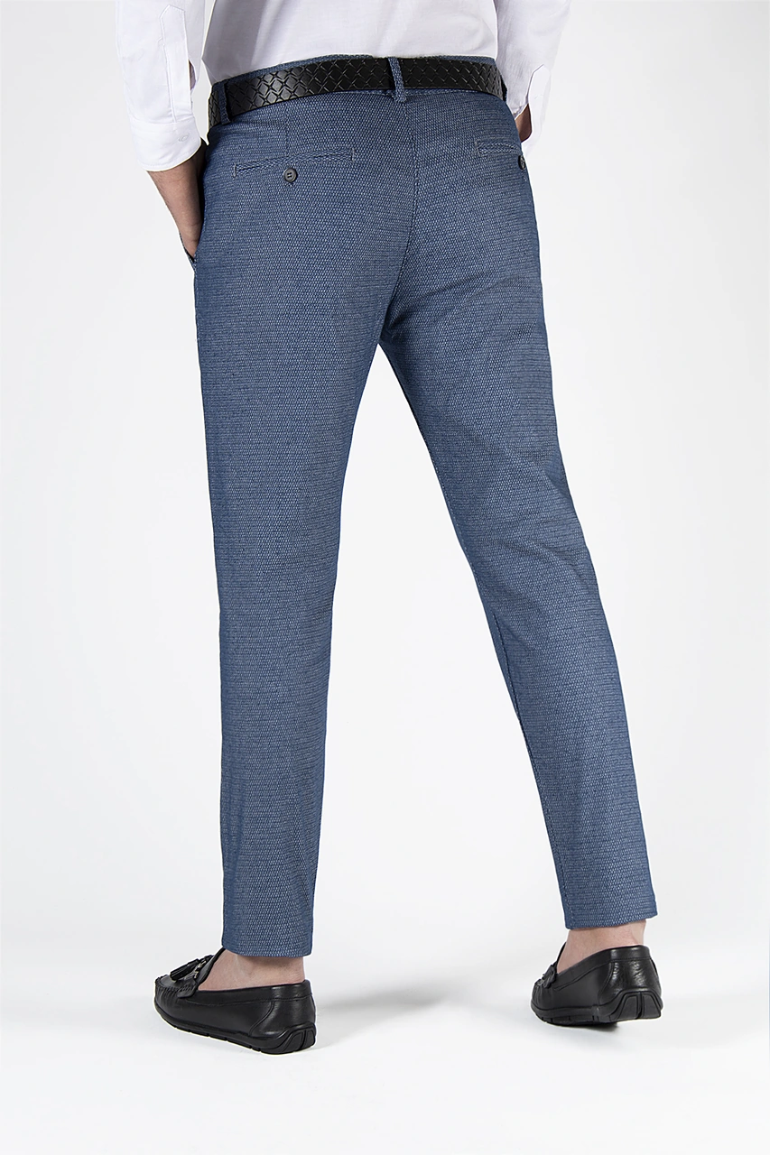 Veaven Erkek Mavi Slim Fit Armürlü İtalyan Kesimketen Pantolon Çok Renkli12