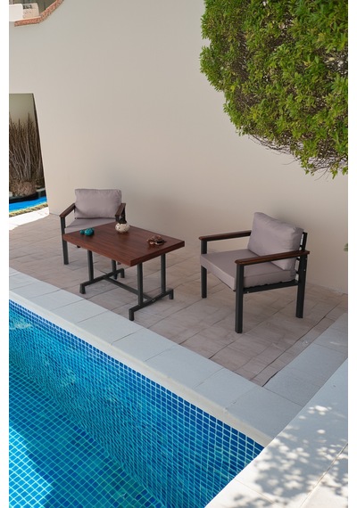 Neokas Bahce Mobilyası, 1+1+masa, Modern Balkon Mobilyası, Kafe Oturma Takımı, Teras Koltugu, Antrasit Neokas Bahce Mobilyası, 1+1+masa, Modern Balkon Mobilyası, Kafe Oturma Takımı, Teras Koltugu, Antrasit