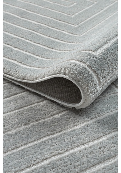 Mariesse Home Zen Koleksiyonu Bambu Dokulu Modern Sık Dokuma Halı - Salon Oturma Odası Halısı 0597a Gri