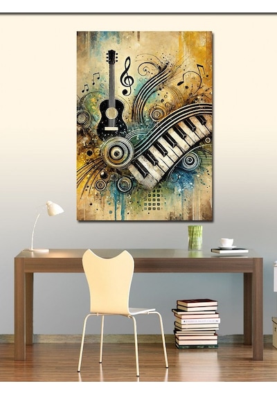 Kanvas Tablo Müzik Ve Sanat Motifi 70cmx100cm