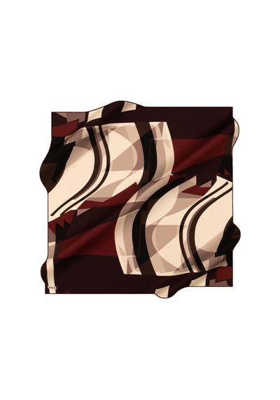 Aker Bordo 90x90 İpek Krep Saten Eşarp Bordo Bordo
