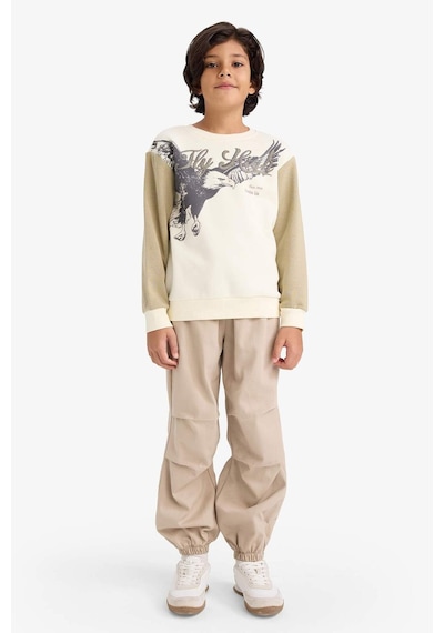 Defacto Erkek Çocuk Bisiklet Yaka Baskılı İçi Yumuşak Tüylü Sweatshirt G5554a825cwkh96 Haki-kh96