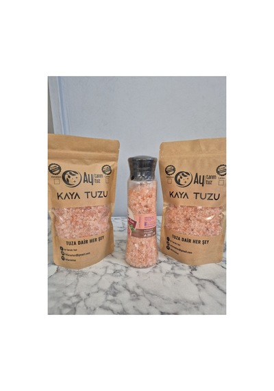 Doğal Himalaya Kaya Tuzu 2x500 Gr Ve 450 Gr Öğütücülü Set