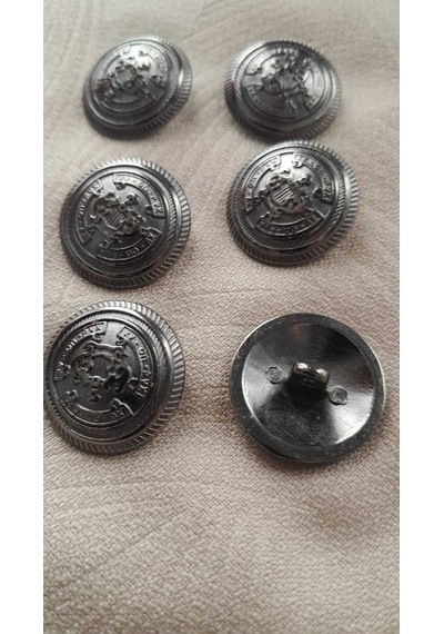 Sıyah Nıkel Metal Düğm 22 Mm 6 Adet
