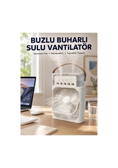 Spreyli Mini Masaüstü Fan 500ml Su Hazneli 3 Kademeli Soğutucu Yeni Nesil - Hs08374446-6985 Renkli