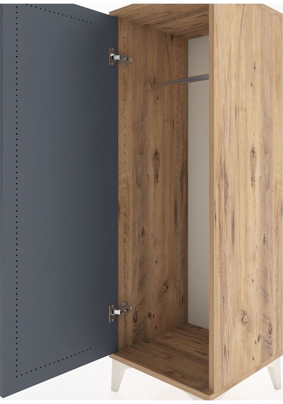 Hyperion Dolap Tek Kapaklı Tek Askılı 44x44x134 Çam-antrasit Çam