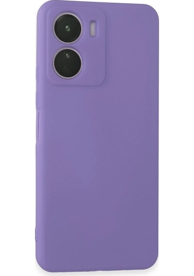 Vivo Y16 Kılıf First Silikon - Lila Düz Renkli