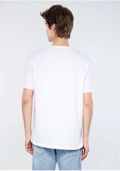 Mavi Logo Nakışlı Beyaz Tişört Loose Fit / Bol Rahat Kesim 067074-620 Beyaz