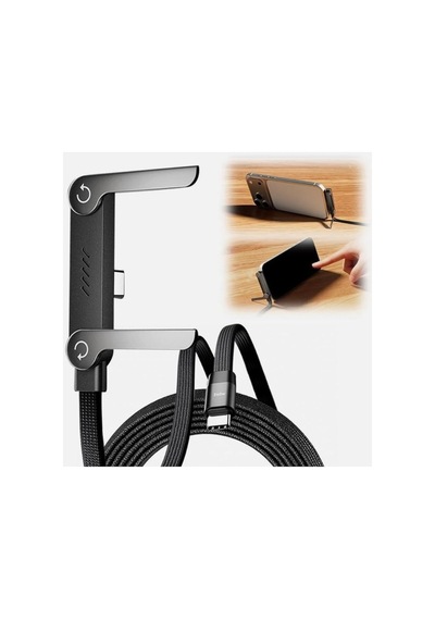 240w Ultra Hızlı Type-c Şarj Kablosu 1.5m Örgülü, Katlanabilir Standlı Ergonomik Tasarım, Pd Standart