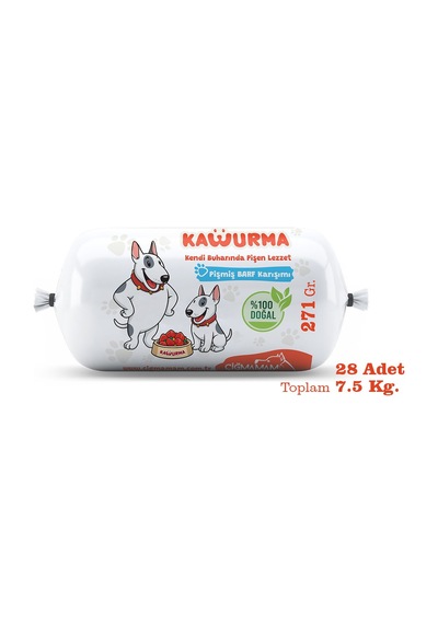 Kavurma Pişmiş Barf Köpek Maması 7.5 Kg - 271 G X 28