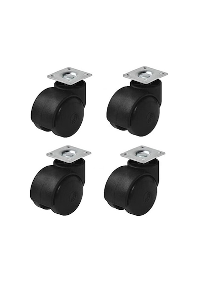 Hts Mobilya Tekeri 49 Mm 4 Lü Set Dönerli Tablalı Ofis Sandalye Masa Dolap Tekerlek Çoklu Renk