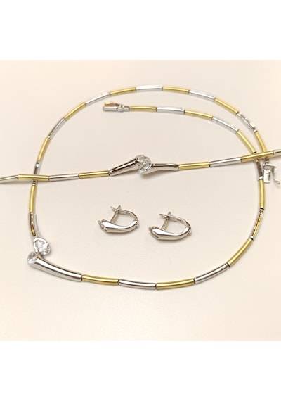 Oval Taşlı Set Takım 14 Ayar Altın Hd Videolu 42445188