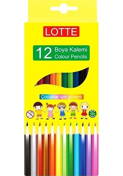 Lotte 12 Renk Kuru Boya Kalemi