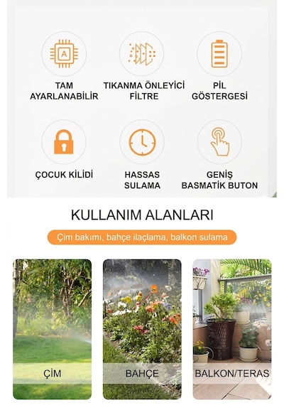 Dijital Otomatik Sulama Zamanlayıcısı - Akıllı Bahçe Sulama Kontrol Sistemi - Ipx5 Su Geçirmez